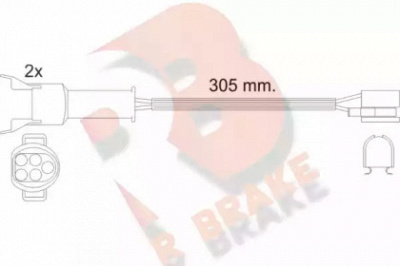 R BRAKE 610449rb -  Сигнализатор, износ тормозных колодок